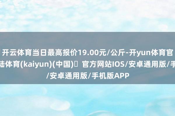 开云体育当日最高报价19.00元/公斤-开yun体育官方网站登陆体育(kaiyun)(中国)❥官方网站IOS/安卓通用版/手机版APP
