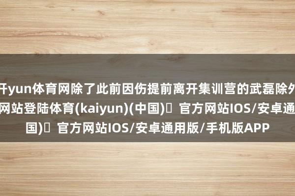 开yun体育网除了此前因伤提前离开集训营的武磊除外-开yun体育官方网站登陆体育(kaiyun)(中国)❥官方网站IOS/安卓通用版/手机版APP
