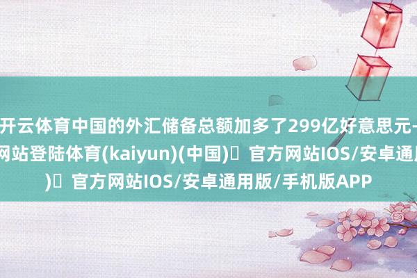 开云体育中国的外汇储备总额加多了299亿好意思元-开yun体育官方网站登陆体育(kaiyun)(中国)❥官方网站IOS/安卓通用版/手机版APP